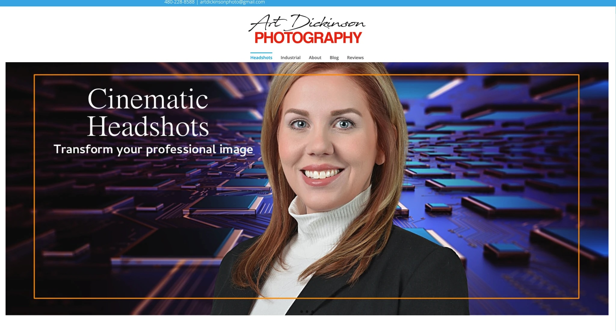 Screenshot of Art Dickinson Photography website in Phoenix, AZ